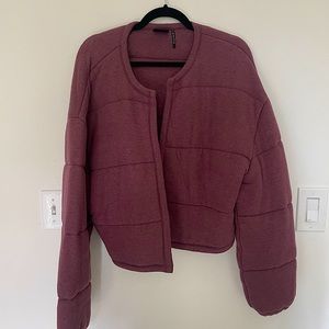 Rose colored quilted jacket